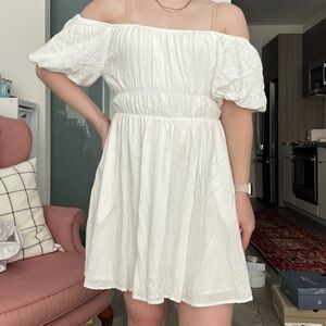 Off the Shoulder White Dress